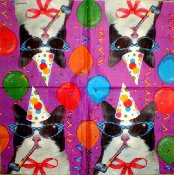076 Cats - 3-ply (purple) - Amscan
